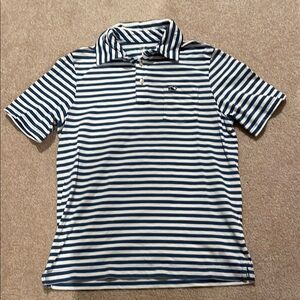 Boys Vineyard Vines Blue and White Striped Polo Shirt